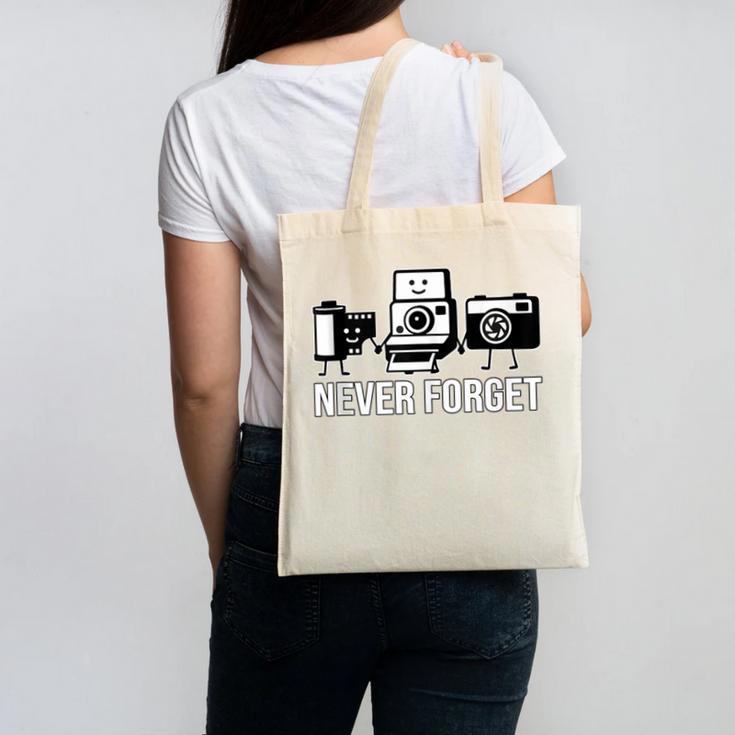 Never Forget Retro Camera Photography Nostalgia Canvas Tote Bag