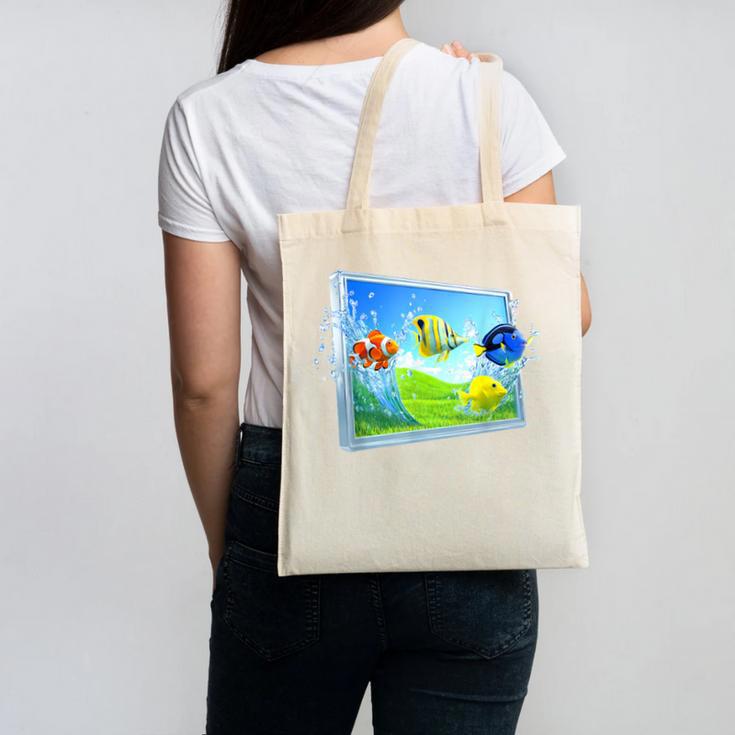 Frutiger Aero Fish Canvas Tote Bag