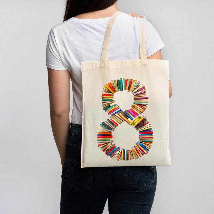 Fun 8th Birthday Books Themed 8 Years Old Boys Kids Girls Canvas Tote Bag