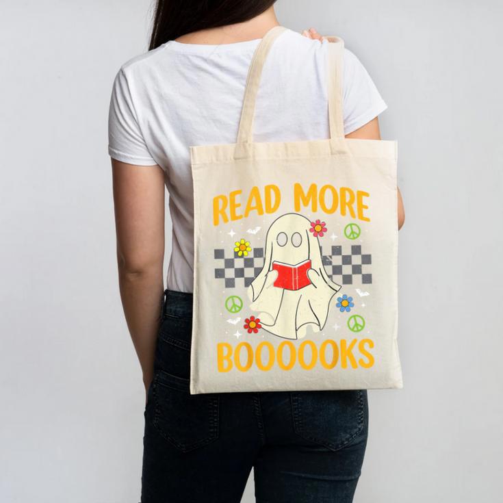 Ghost Reading Books Teacher Student Halloween Read More Book Canvas Tote Bag