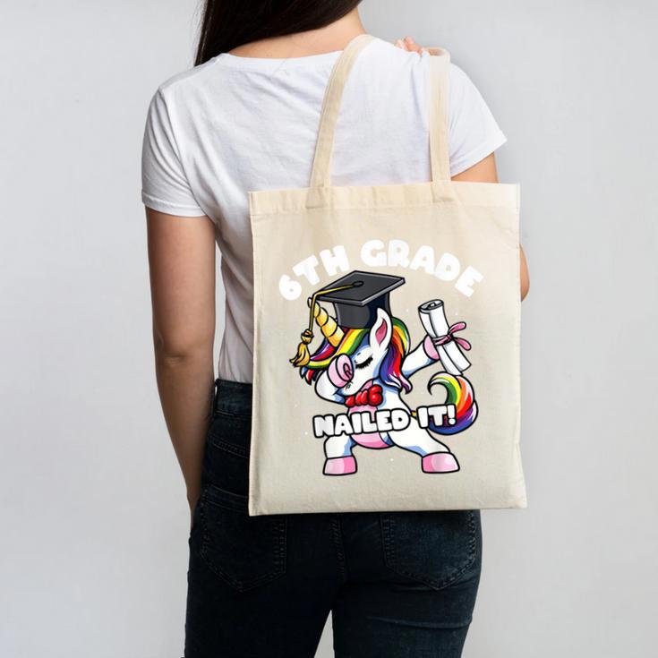 Girls Dabbing Unicorn 6th Sixth Grade Nailed It Graduation Canvas Tote Bag