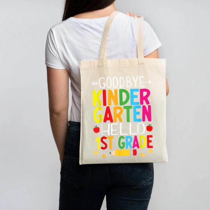 Goodbye Kinder Garten Hello 1st Grade Graduation 2024 Canvas Tote Bag