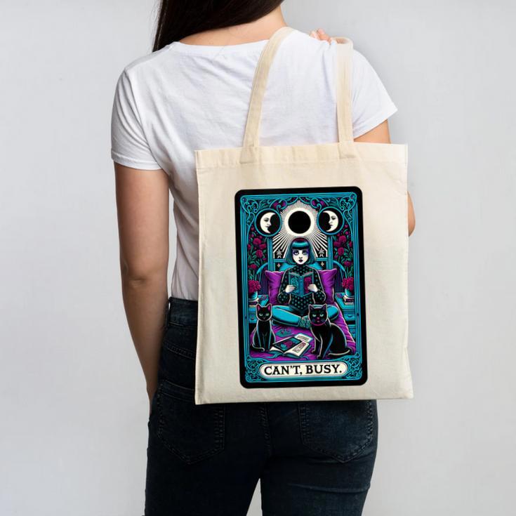 Gothic Girl Tarot Card Introverted Reader And Reading Canvas Tote Bag