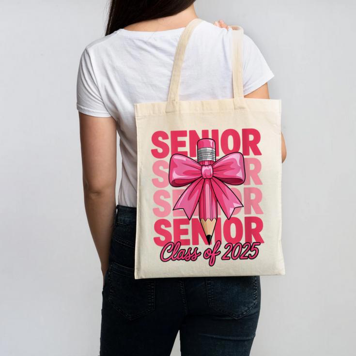 Graduate 2025 For Senior 2025 Graduation Coquette Pink Bow Canvas Tote Bag