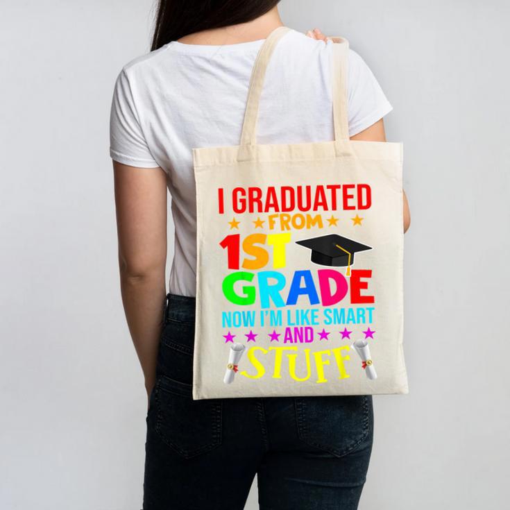 I Graduated From 1st Grade Graduation Matching Student Canvas Tote Bag