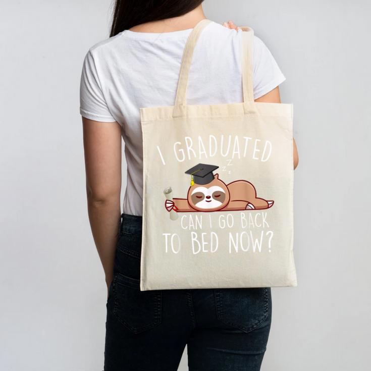 I Graduated Can I Go Back To Bed Now Shirts Graduation Canvas Tote Bag