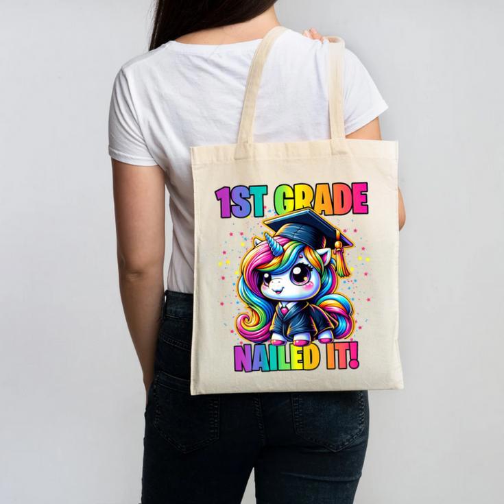 Graduation 1st Grade Unicorn Nailed It Girls Grad Magical Canvas Tote Bag