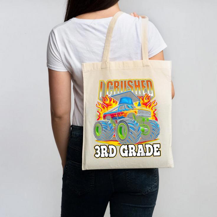 Graduation 3rd Grade Monster Truck Boys I Crushed Grad Canvas Tote Bag