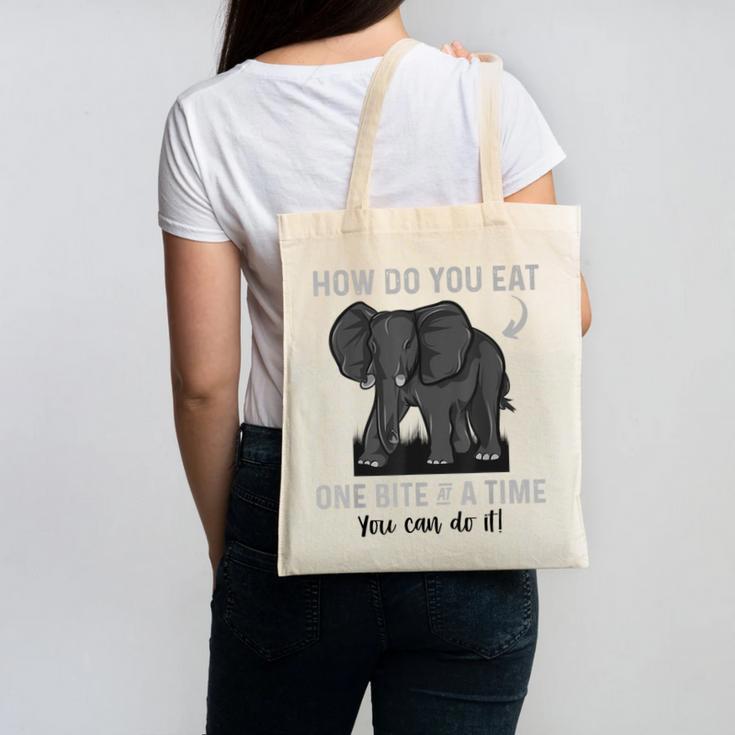 Graduation Apparel How To Eat Elephant One Bite At A Time Canvas Tote Bag