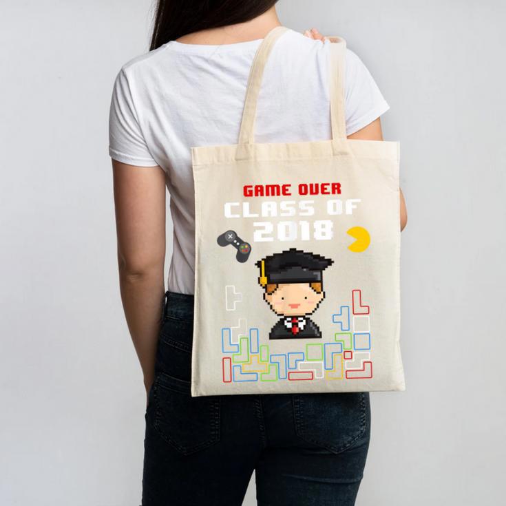Graduation Class Of 2018 Game Over 8-Bit Gamer Canvas Tote Bag