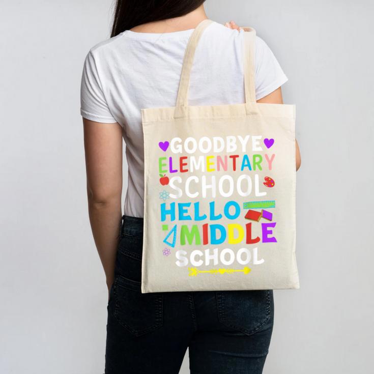 Graduation Shirt For 5th Grader Goodbye Hello Middle School Canvas Tote Bag