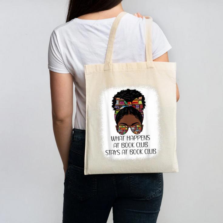 What Happens At Book Club Stays At Book Club Black Women Canvas Tote Bag