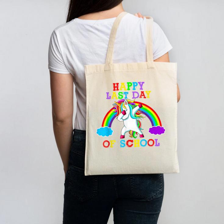 Happy Last Day Of School Teacher Student Graduation Unicorn Canvas Tote Bag