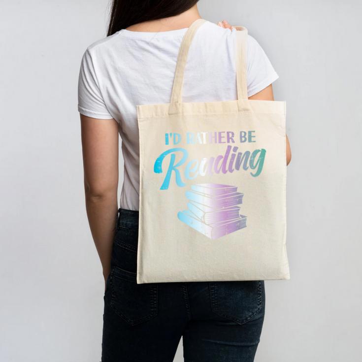 Id Rather Be Reading Book Librarian Men Women Kids Canvas Tote Bag
