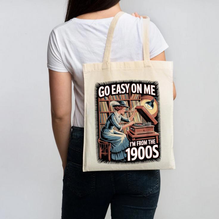 I'm From The 1900s Vinyl Record Lover For Women Canvas Tote Bag