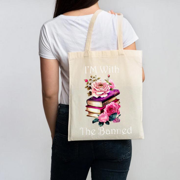 I'm With The Banned Books Bold Statement Against Censorshi Canvas Tote Bag