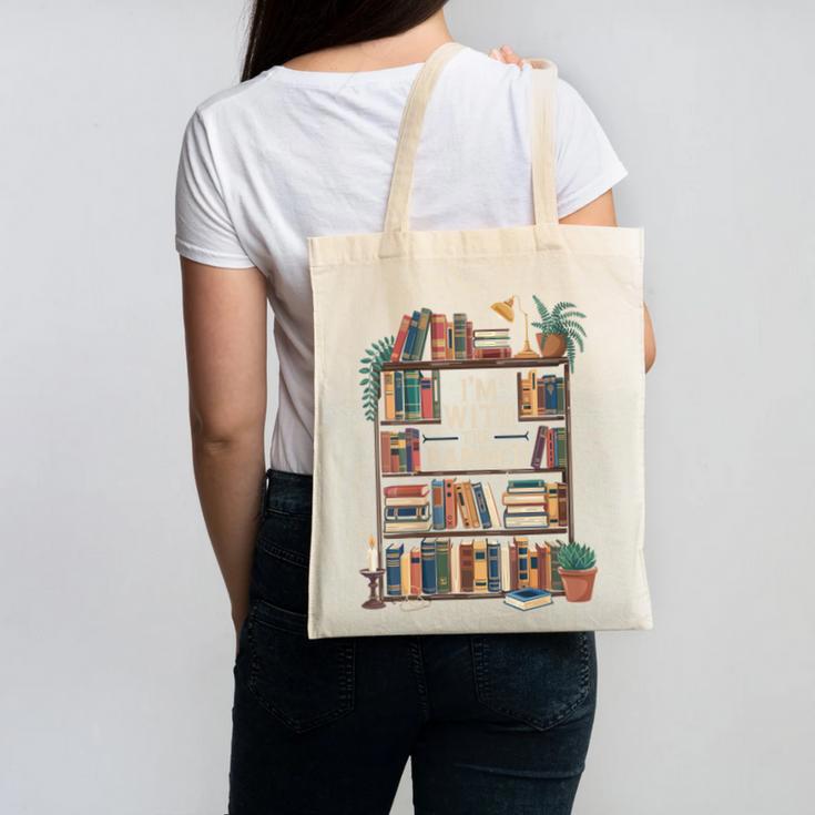I'm With The Banned Books Reading Canvas Tote Bag