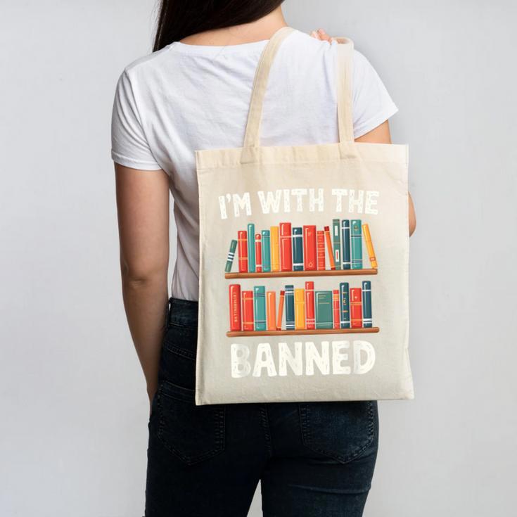 I'm With The Banned Librarian Banned Book Lover Reader Canvas Tote Bag
