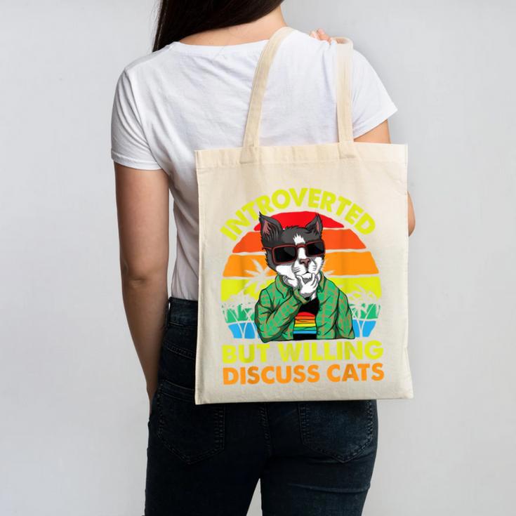 Introvert Cats Sarcasm Cat Lover Introverts Canvas Tote Bag