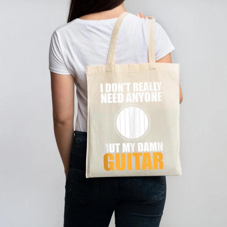 Introvert Guitarist Only Need Guitar Enjoy Acoustic Music Canvas Tote Bag