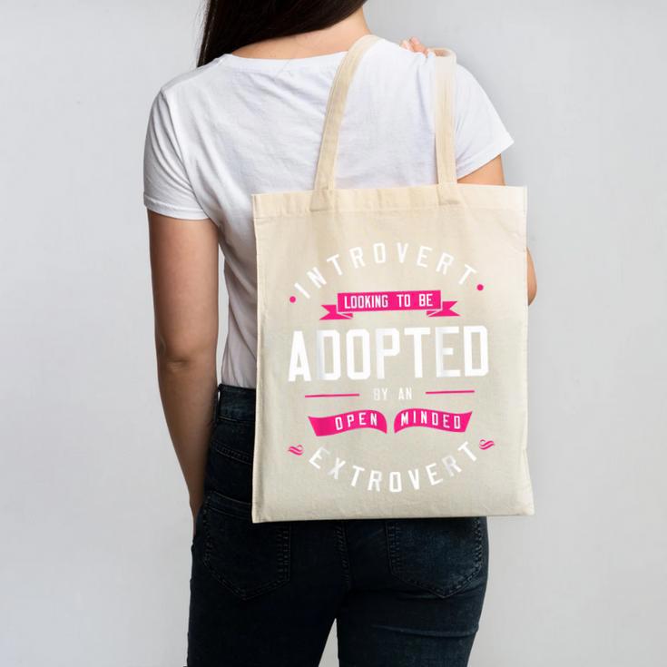 Introvert Looking To Be Adopted Introvert Humor Canvas Tote Bag
