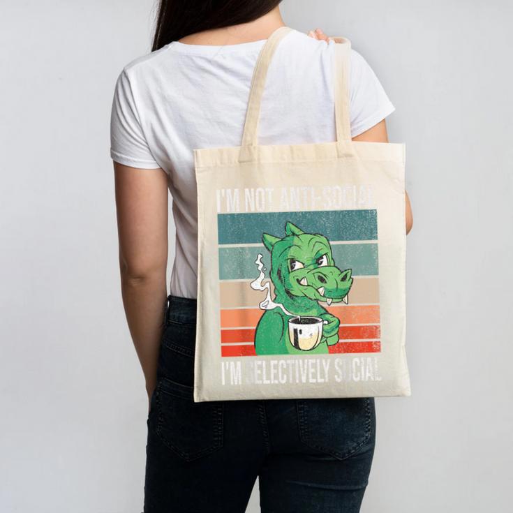 Introvert Selectively Social Anti-Social Shy Canvas Tote Bag