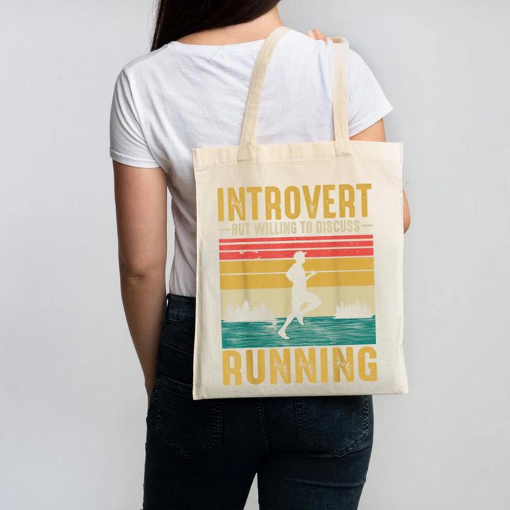 Introvert But Willing To Discuss Running Canvas Tote Bag