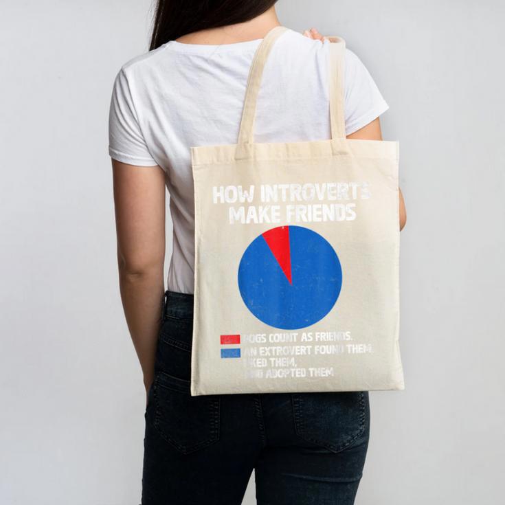 How Introverts Make Friends Sayings For Introverts Canvas Tote Bag