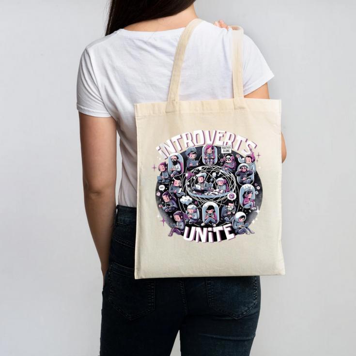 Introverts Unite Quirky Solitude Canvas Tote Bag