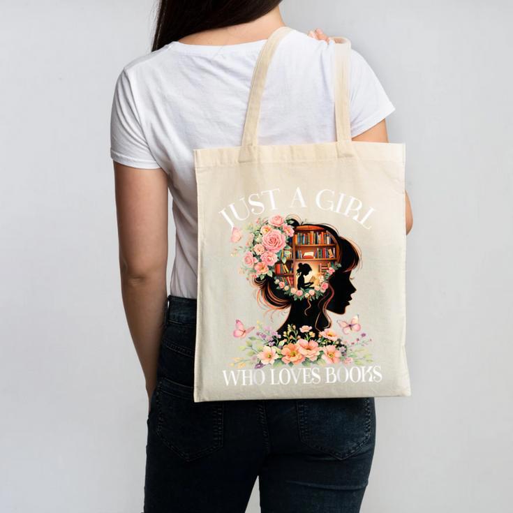 Just A Girl Who Loves Books Book Lover Reading For Women Canvas Tote Bag