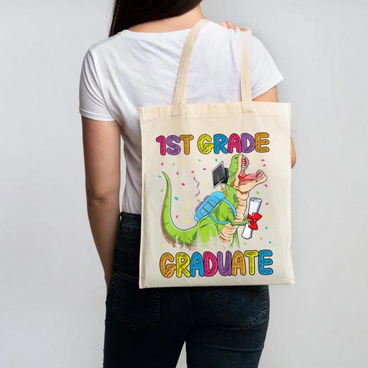 Kids 1st Grade Graduate Dinosaur Trex 1st Grade Graduation Canvas Tote Bag