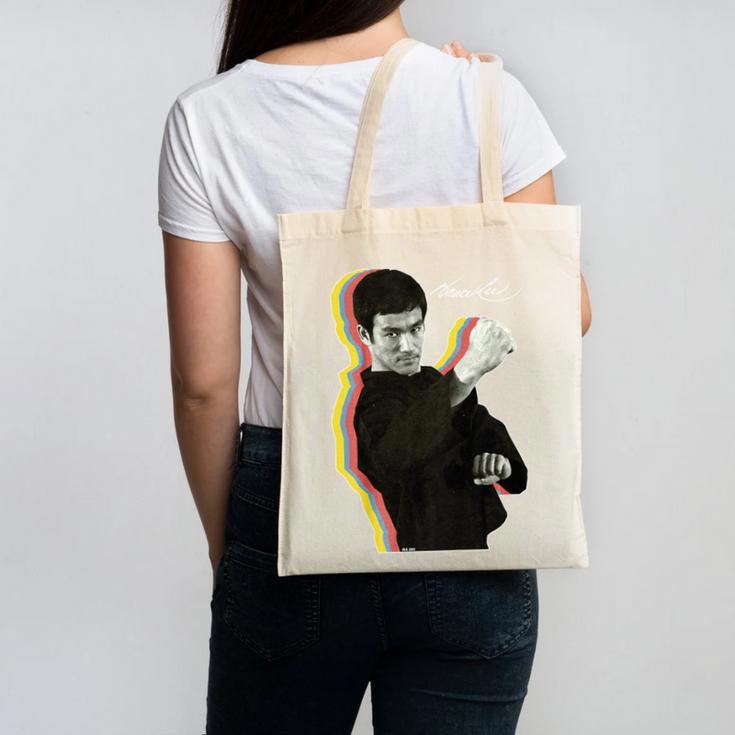 Kids Bruce Lee Photo From Fighting Method Book Kids Canvas Tote Bag