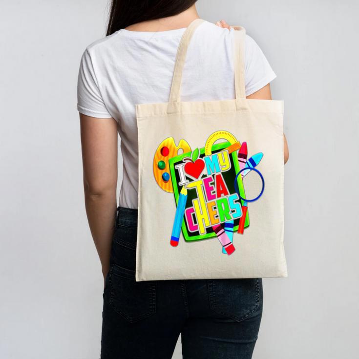 Kids Teens Graduation I Heart My Teachers I Love My Teachers Canvas Tote Bag