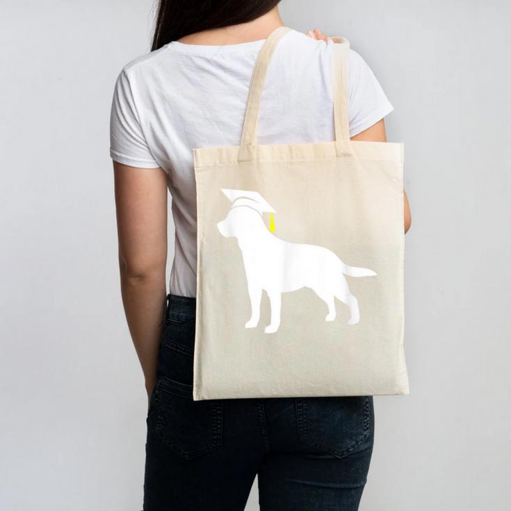 Labrador Retriever Graduation Dog Graduate For Men Women Kids Canvas Tote Bag