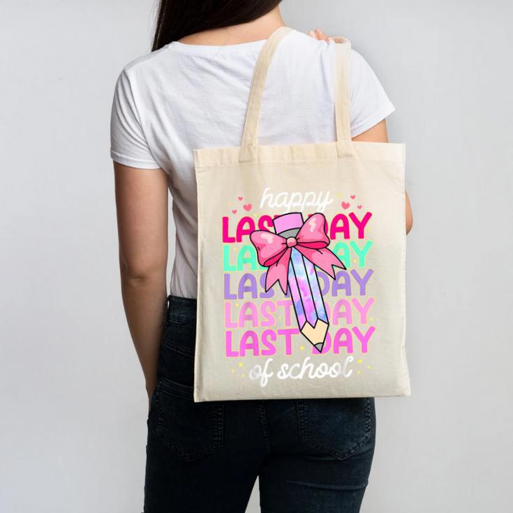 Last Day Of School Shirt Coquette Bow School Graduation Canvas Tote Bag