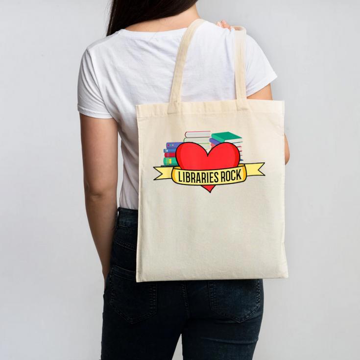 Librarian Library Assistant Libraries Rock Book Lover Canvas Tote Bag