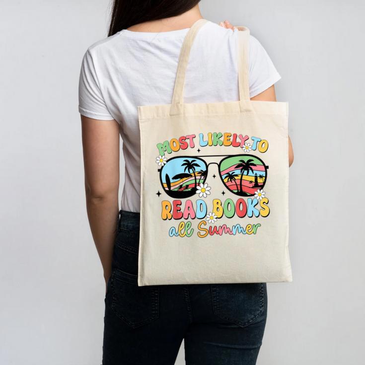Most Likely To Read Books All Summer Book Lovers Canvas Tote Bag