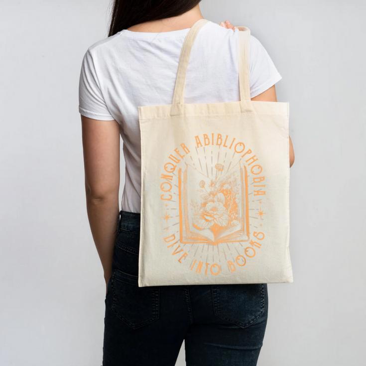 Literature Bookworm Abibliophobia Bookish Canvas Tote Bag