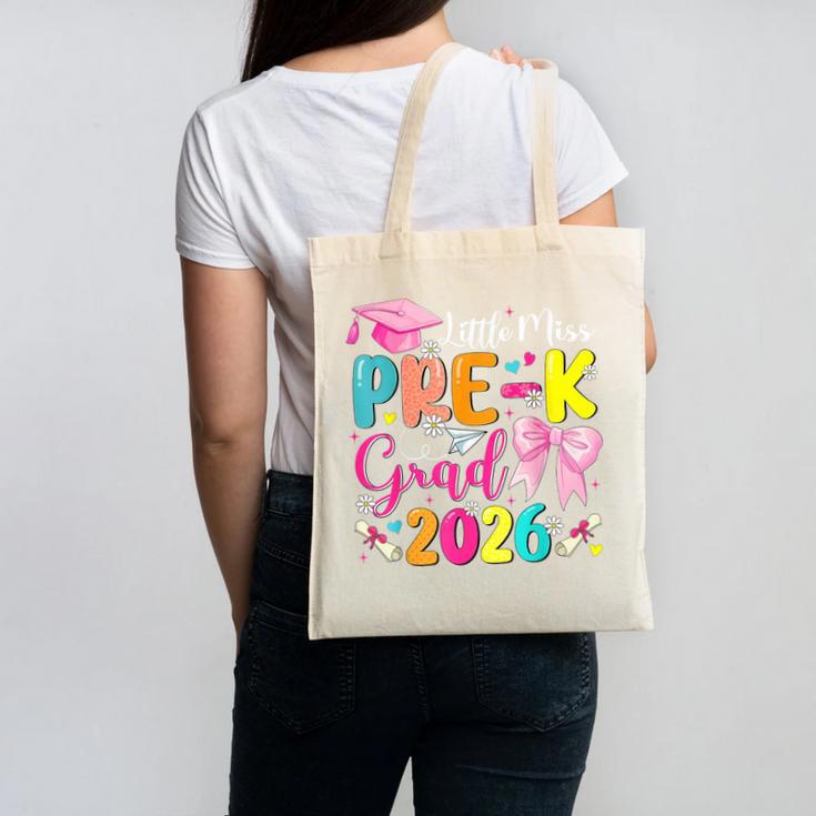 Little Miss Pre-K Grad 2026 Preschool Graduation Kids Girls Canvas Tote Bag