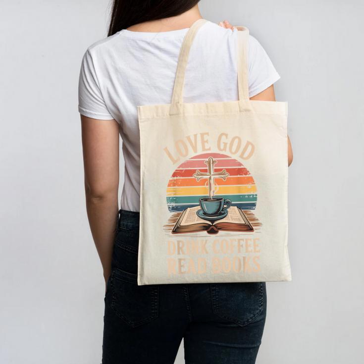 Love God Drink Coffee Read Books Canvas Tote Bag