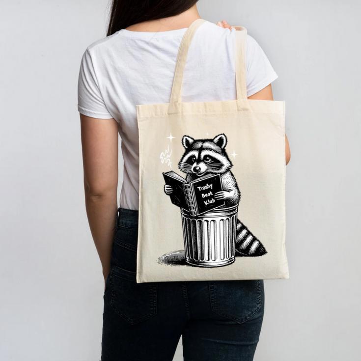 I Love Trashy Book Club Raccoon No Shelf Control Weirdcore Canvas Tote Bag