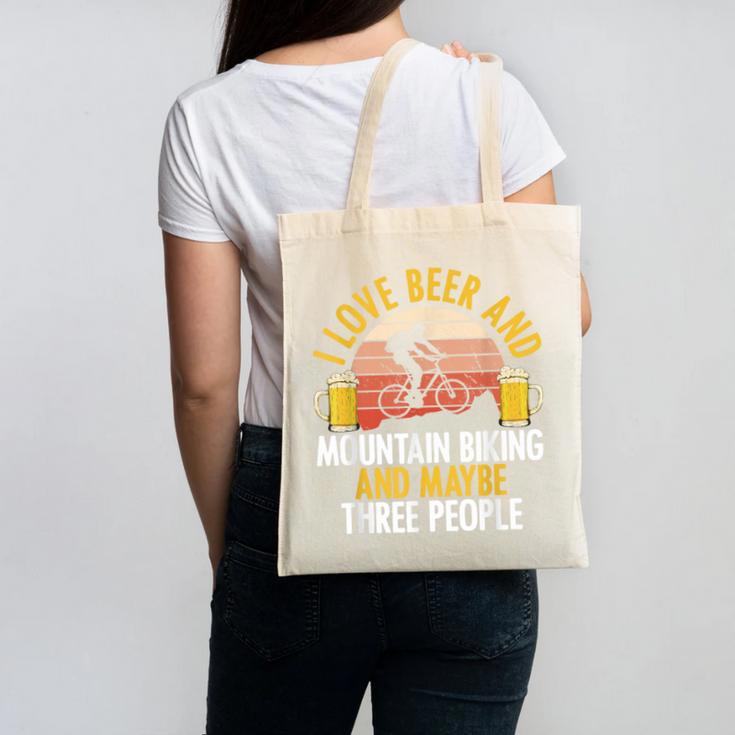 Mountain Biking Beer Drinking Introvert Sayings For Cyclist Canvas Tote Bag