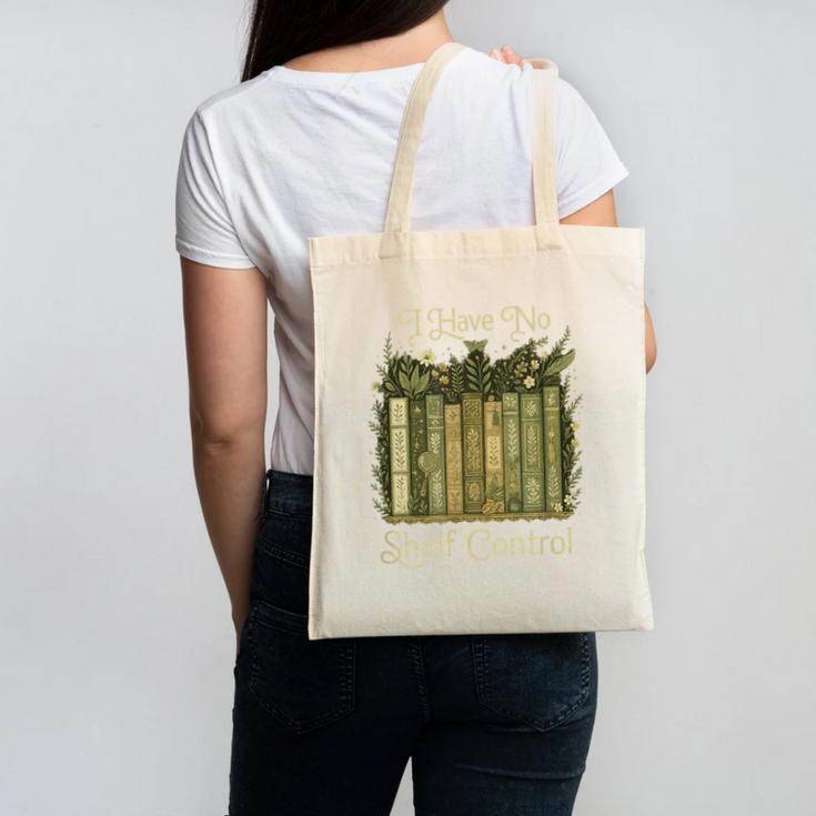 I Have No Shelf Control Vintage Botanical Books Graphic Canvas Tote Bag