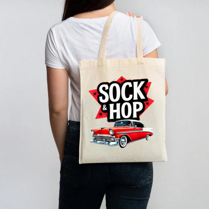 Nostalgia 1950s Sock Hop Dance Canvas Tote Bag