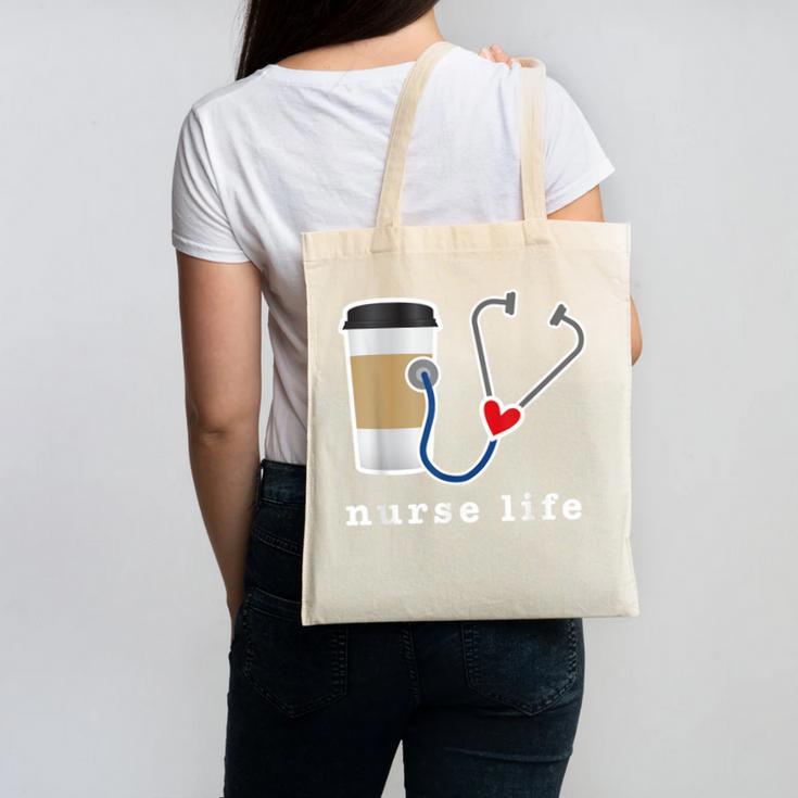 Nurse Life Graphic Nursing School Graduation Canvas Tote Bag