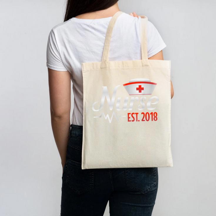 Nurse Nursing School Graduation Est 2018 Shirt Canvas Tote Bag