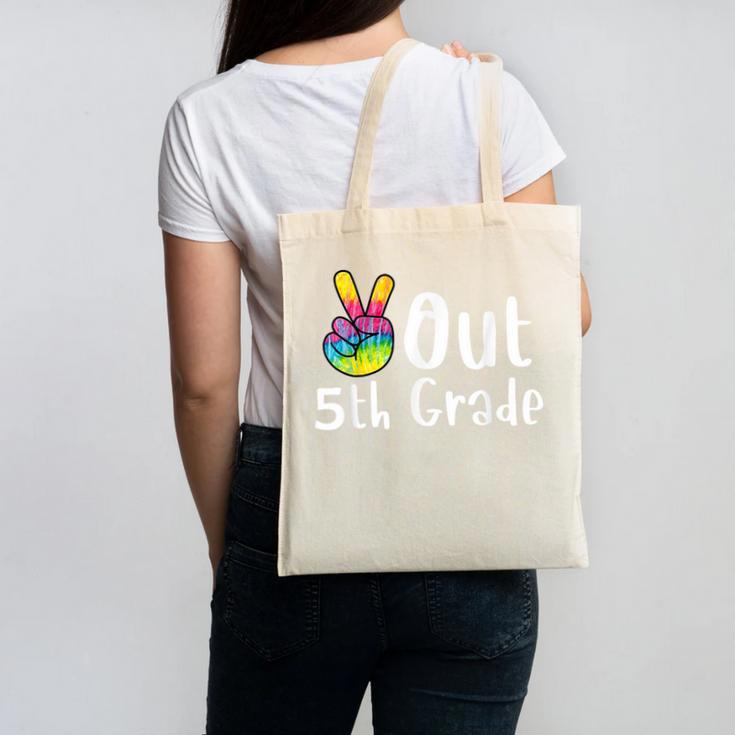 Peace Out 5th Grade Tie Dye Graduation Class Of 2026 Canvas Tote Bag