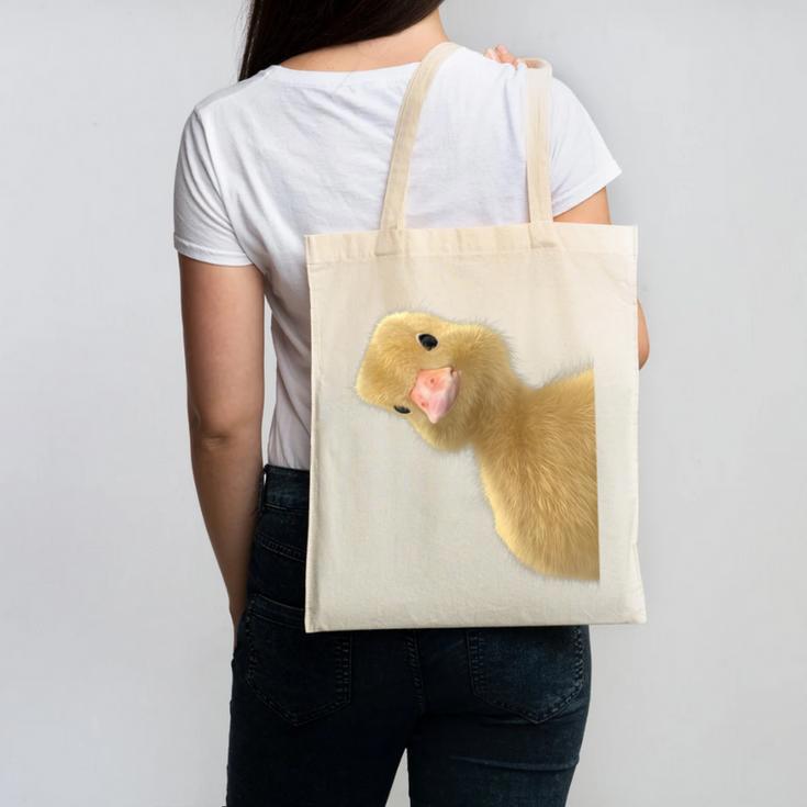 Peking Duck Peeking Chef Graduation Farm Duck Lover Canvas Tote Bag