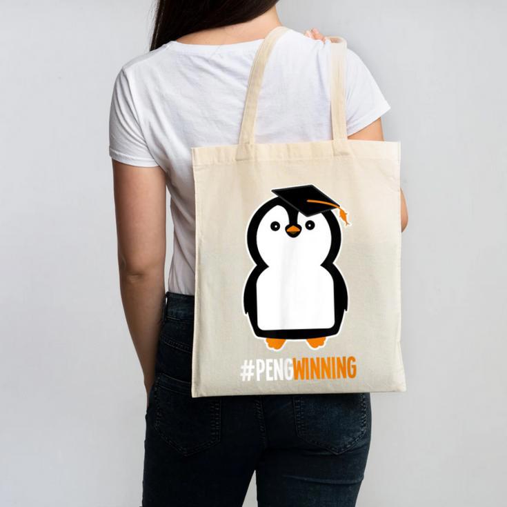 Penguin Graduation For Grads Hashtag Pengwinning Canvas Tote Bag