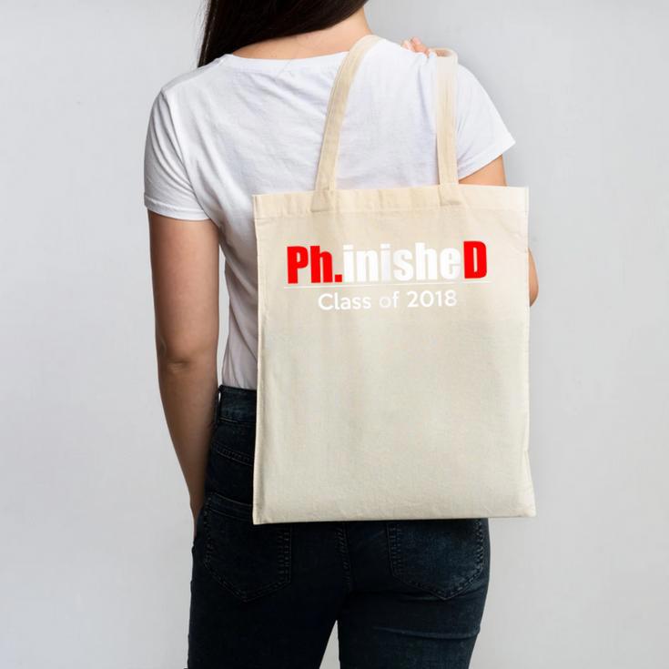 Phinished PhD Graduation T-Shirt For Men And Women Canvas Tote Bag